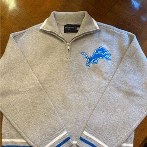 Abercrombie & Fitch lions Gray Zip-Up Sweater with Blue Accent